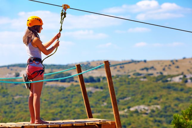Girl on Zipline in Freeport Bahamas 645 430 43